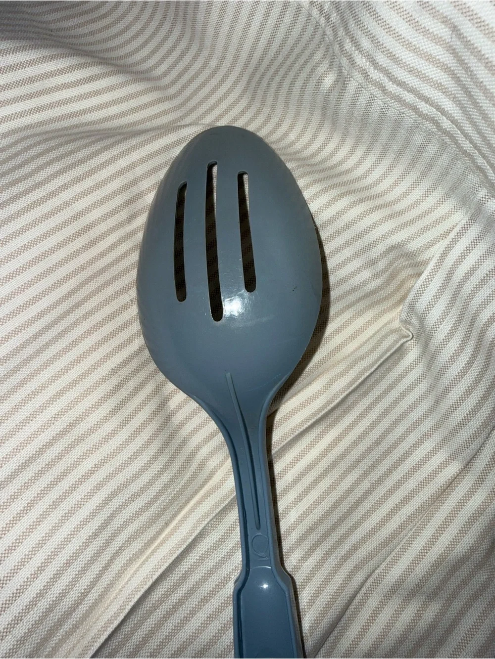 Vintage Ekco blueish Grey slotted serving spoon